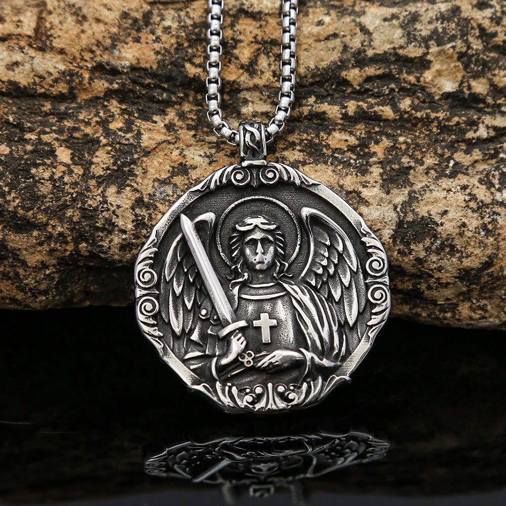 Christiandiscipleshop Cross Angel Wings Stainless Steel Pendant Necklace Chains