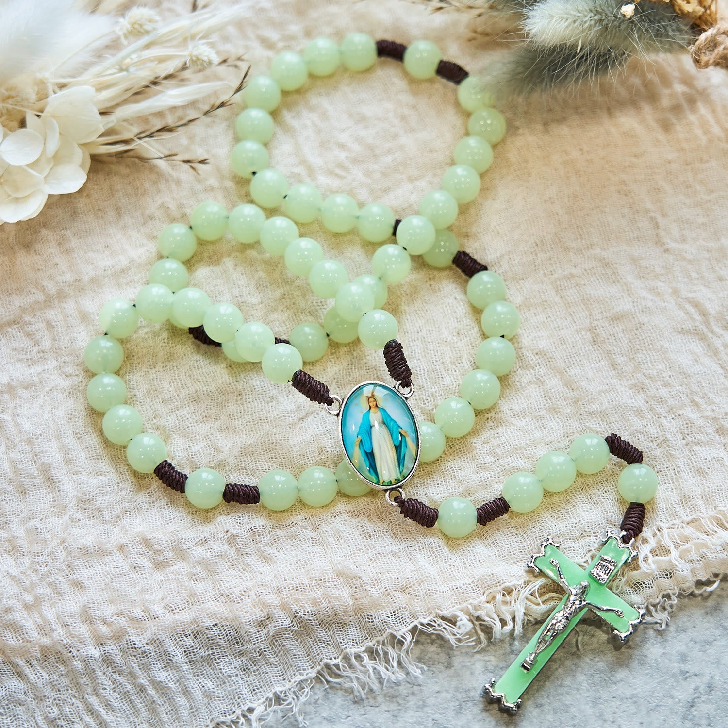 Christiandiscipleshop Glow in Dark Luminous Beads Prayer Rosary: Light Your Faith Way