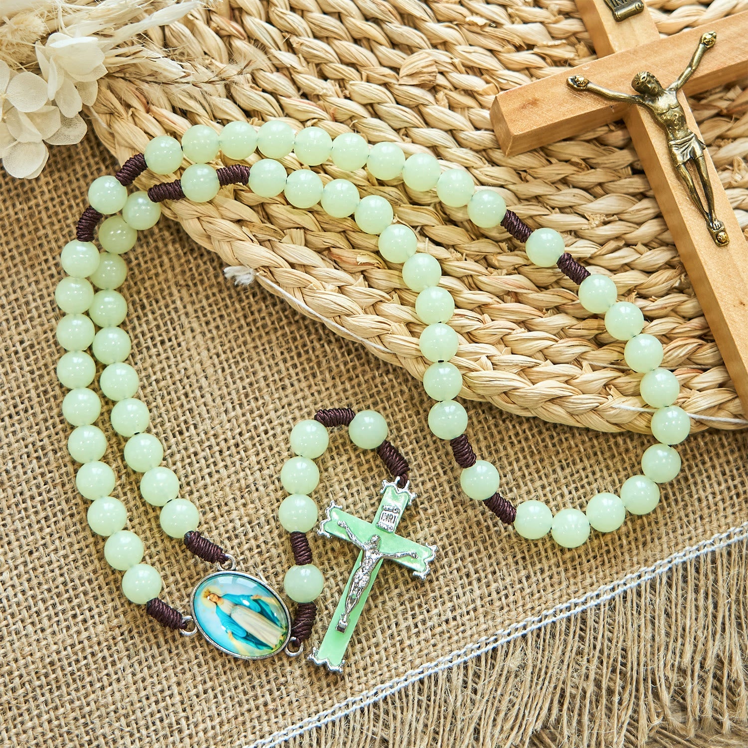 Christiandiscipleshop Glow in Dark Luminous Beads Prayer Rosary: Light Your Faith Way