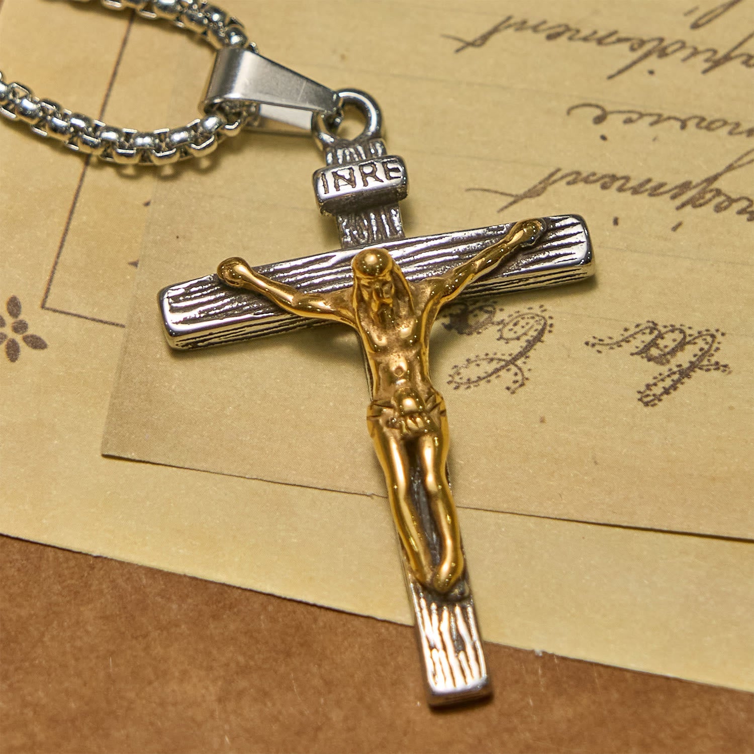 Christianartworkshop 3color Crucifix Pendant Necklace: Divine Amulet of Faith