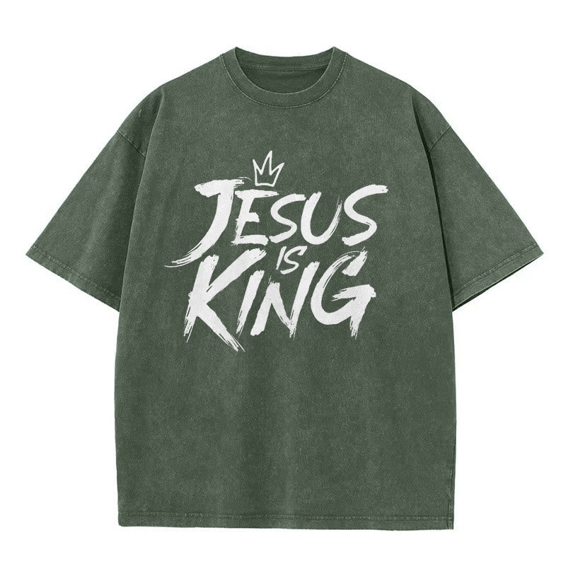 christiandiscipleshop Jesus Is King Unisex Washed T-Shirt