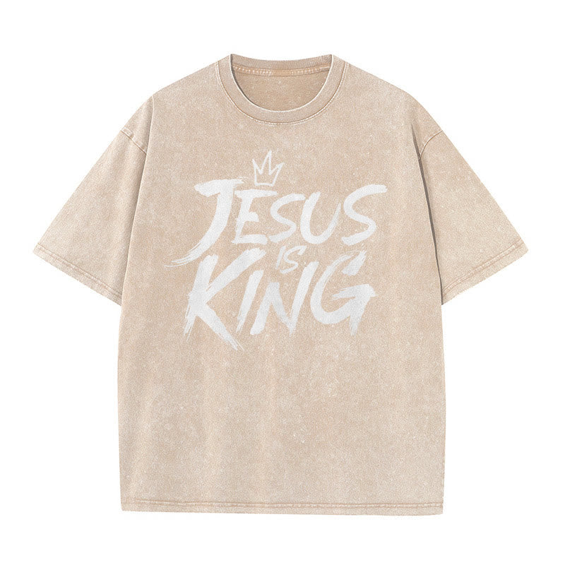 christiandiscipleshop Jesus Is King Unisex Washed T-Shirt
