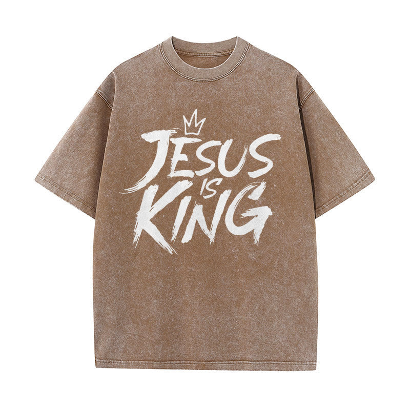 christiandiscipleshop Jesus Is King Unisex Washed T-Shirt
