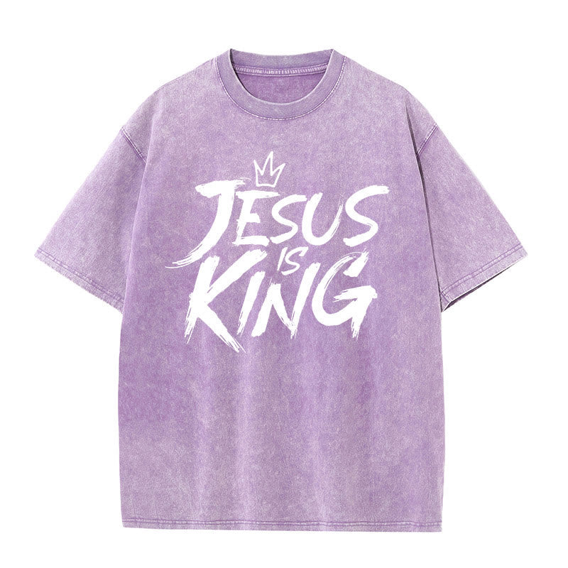 christiandiscipleshop Jesus Is King Unisex Washed T-Shirt