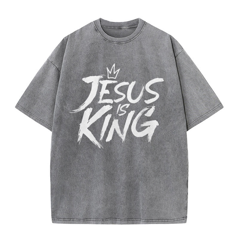 christiandiscipleshop Jesus Is King Unisex Washed T-Shirt