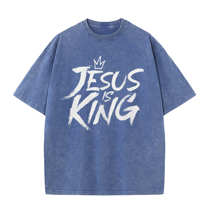 christiandiscipleshop Jesus Is King Unisex Washed T-Shirt