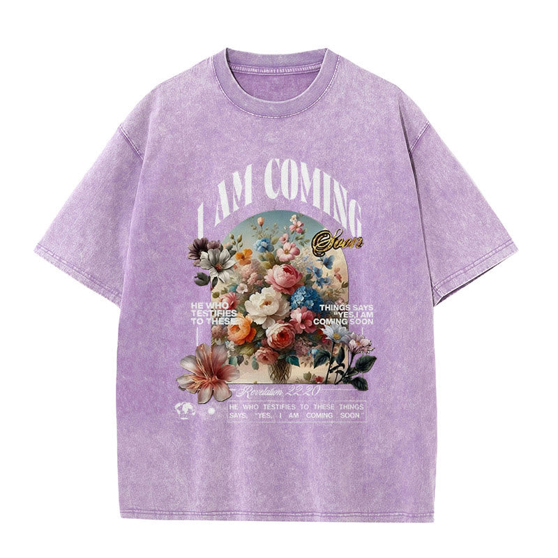 christiandiscipleshop I Am Coming Soon Unisex Washed T-Shirt