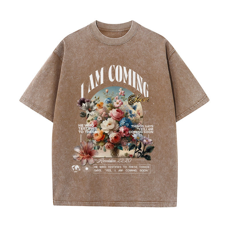 christiandiscipleshop I Am Coming Soon Unisex Washed T-Shirt