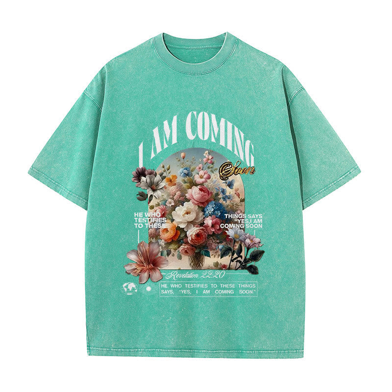 christiandiscipleshop I Am Coming Soon Unisex Washed T-Shirt