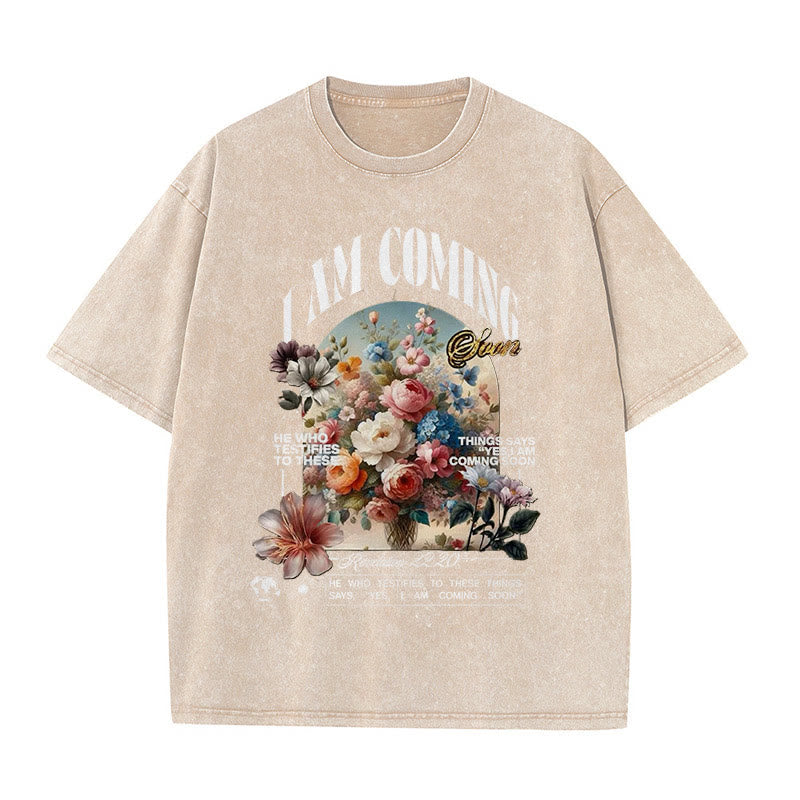 christiandiscipleshop I Am Coming Soon Unisex Washed T-Shirt