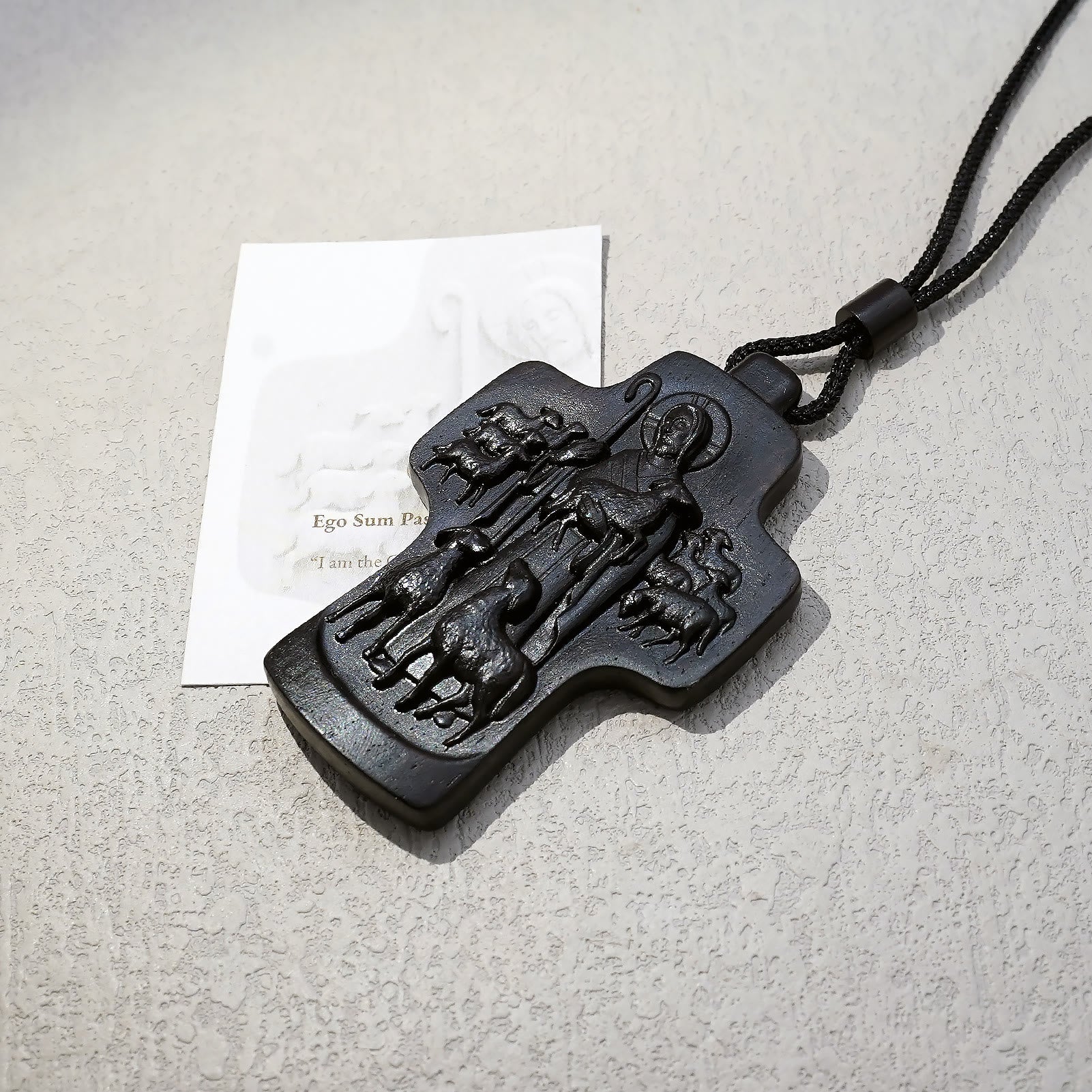 christiandiscipleshop Handmade Good Shepherd Jesus With Wood Cross Necklace: A Symbol of Faith and Craftsmanship