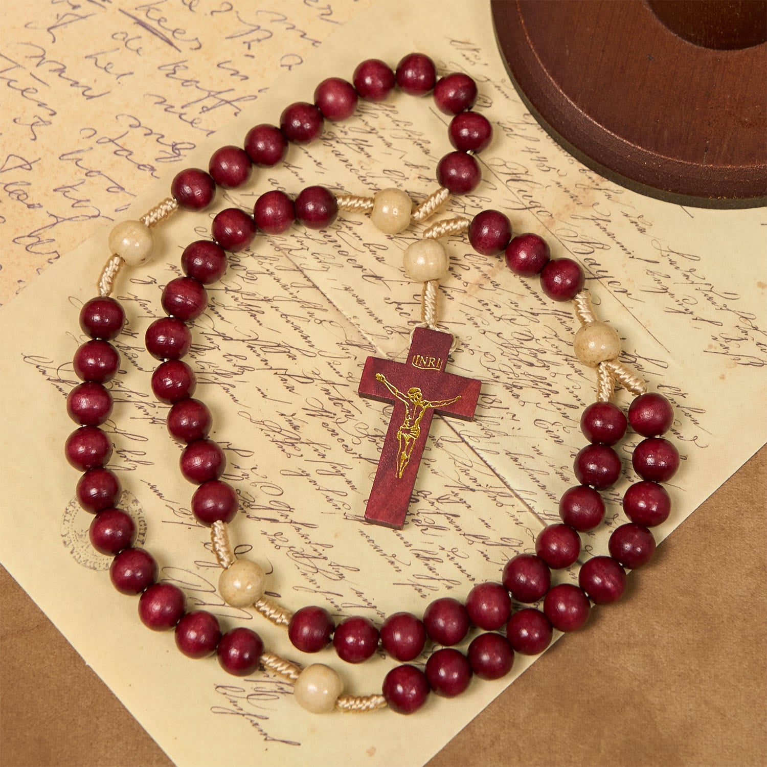 Christianartworkshop 10mm Wine Wooden Beads Traditional Rosary: A Timeless Spiritual Companion