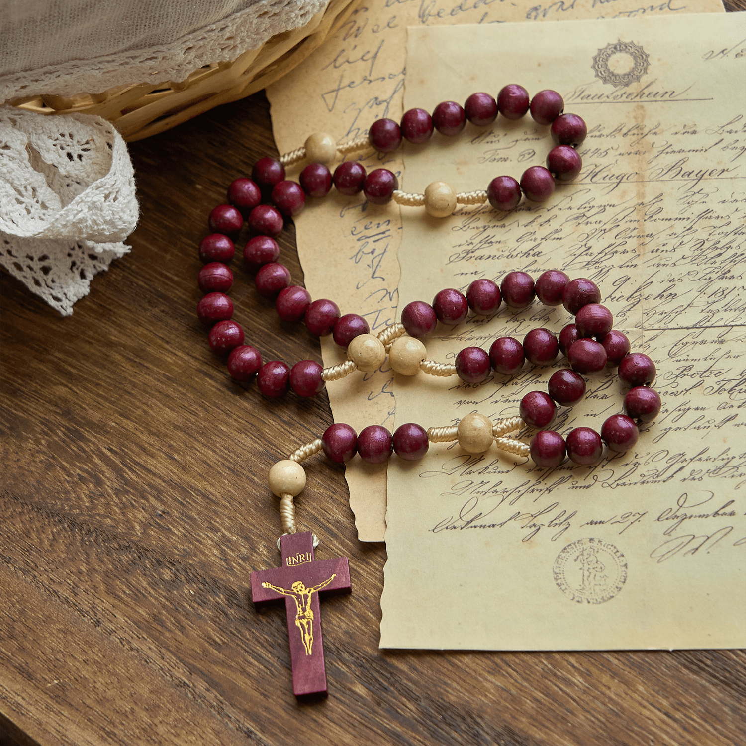 Christianartworkshop 10mm Wine Wooden Beads Traditional Rosary: A Timeless Spiritual Companion