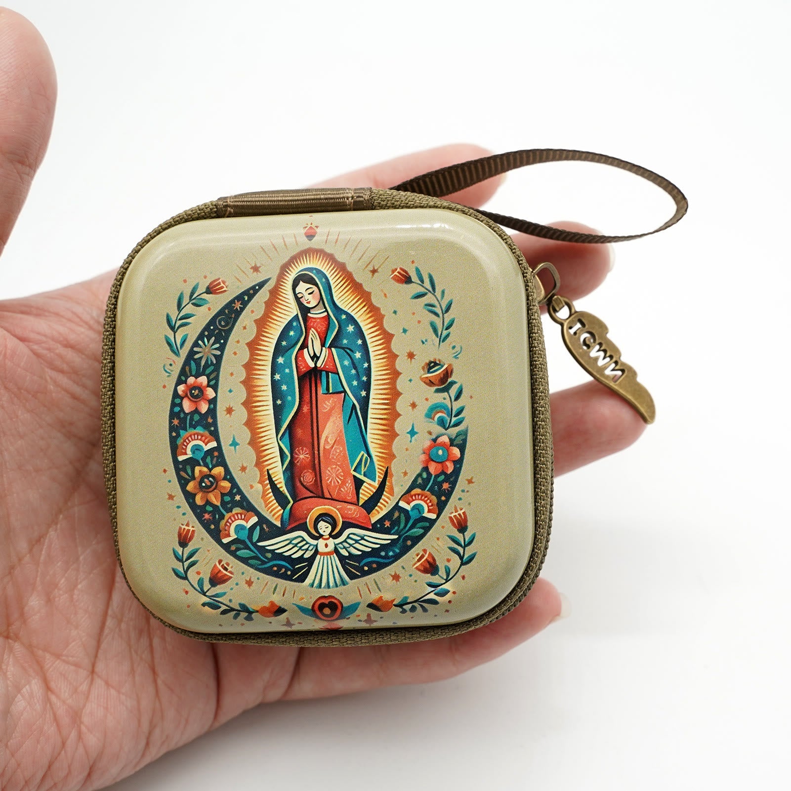 Christianartworkshop 9 Patterns Cartoon Style Square Rosary Cases: A Beautiful Blend of Faith and Function