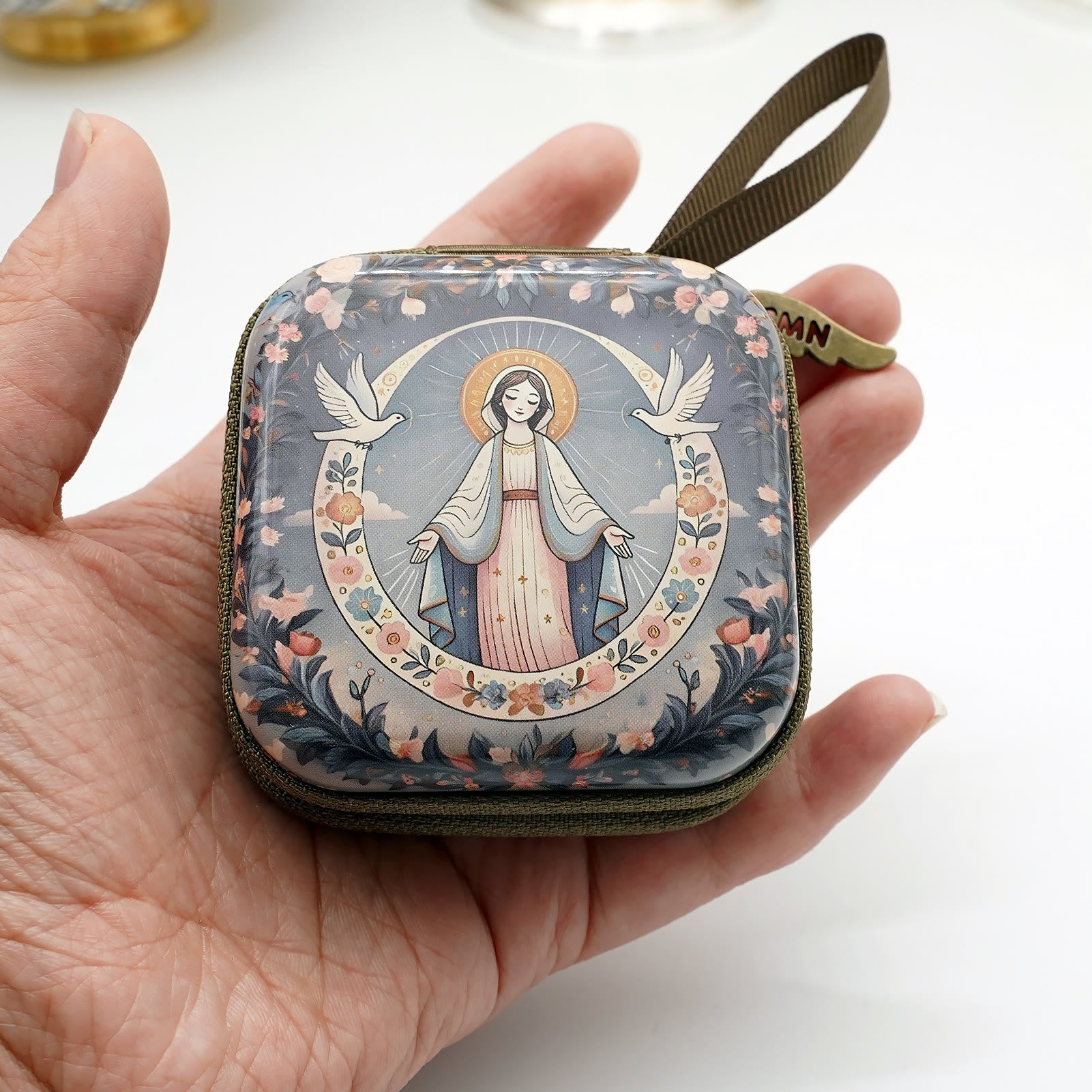 Christianartworkshop 9 Patterns Cartoon Style Square Rosary Cases: A Beautiful Blend of Faith and Function
