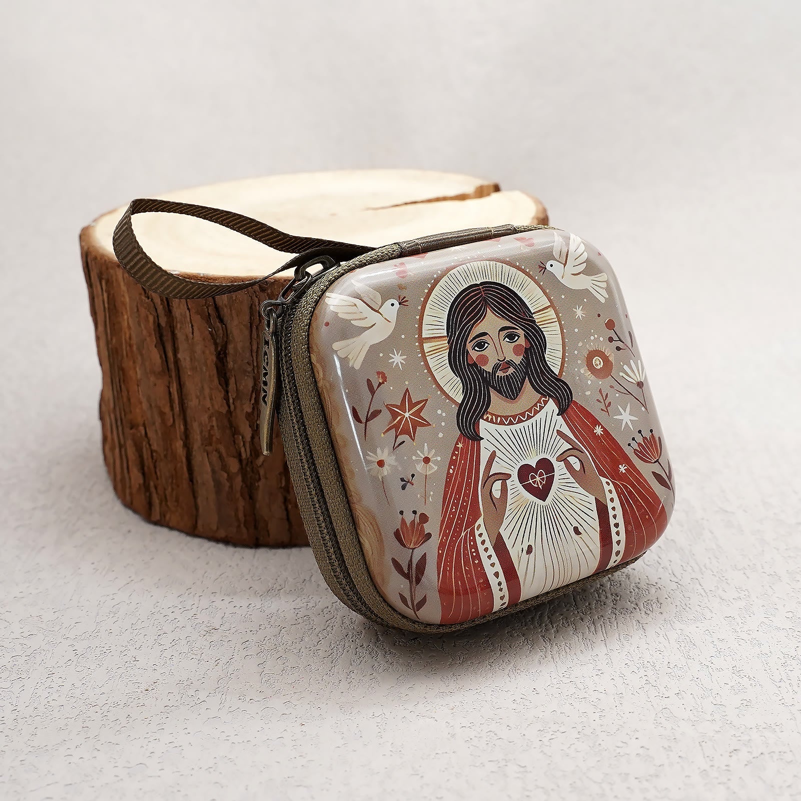 Christianartworkshop 9 Patterns Cartoon Style Square Rosary Cases: A Beautiful Blend of Faith and Function