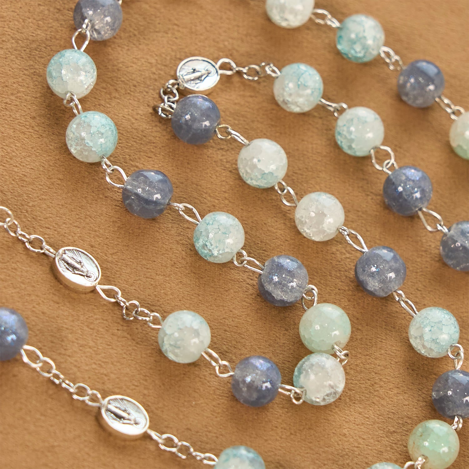 christiandiscipleshop Handmade Original Grey Blue Rosary with Miraculous Medal: A Unique Expression of Faith