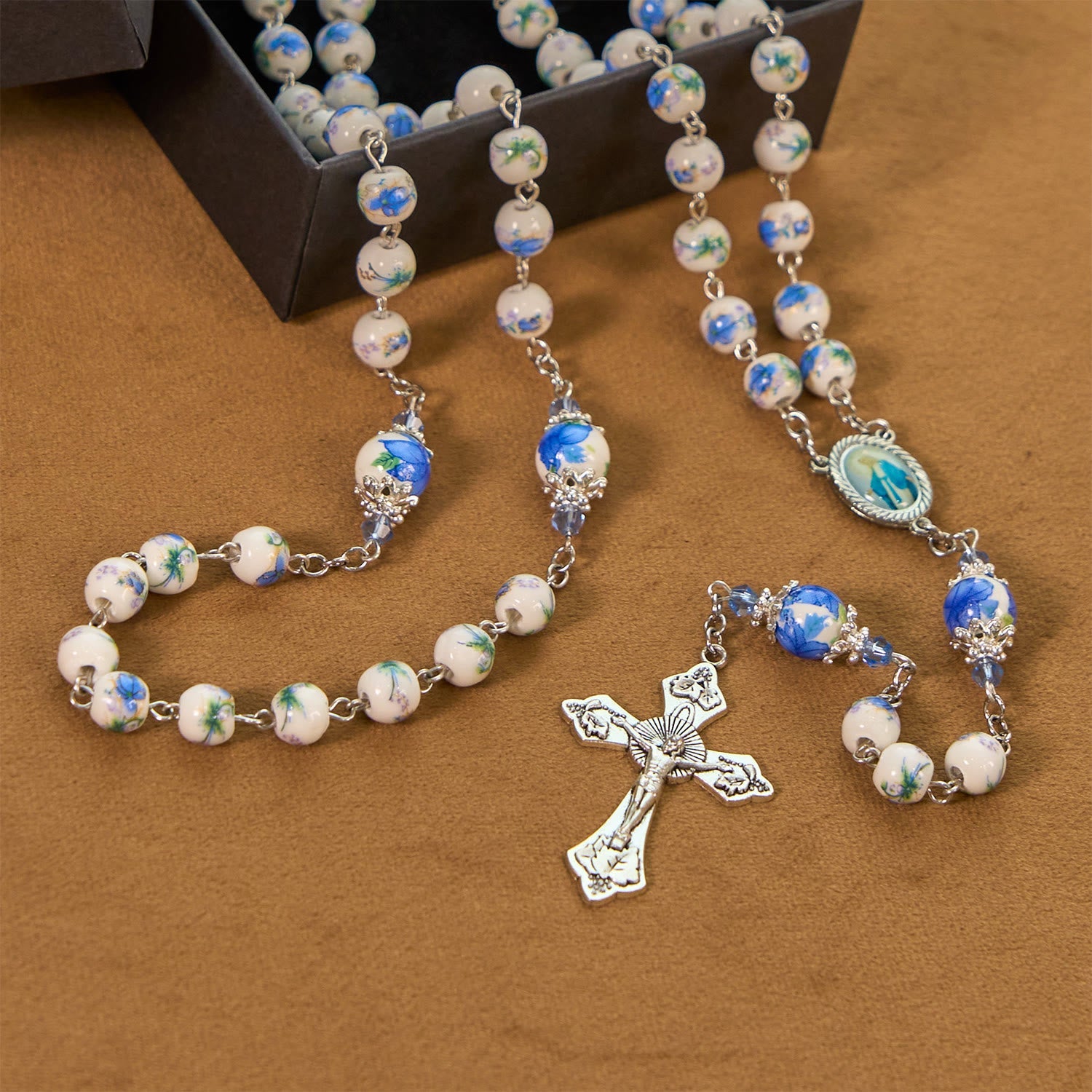 christiandiscipleshop Handmade Floral Lily of the Vally Beads Rosary: Divine Peace Gem