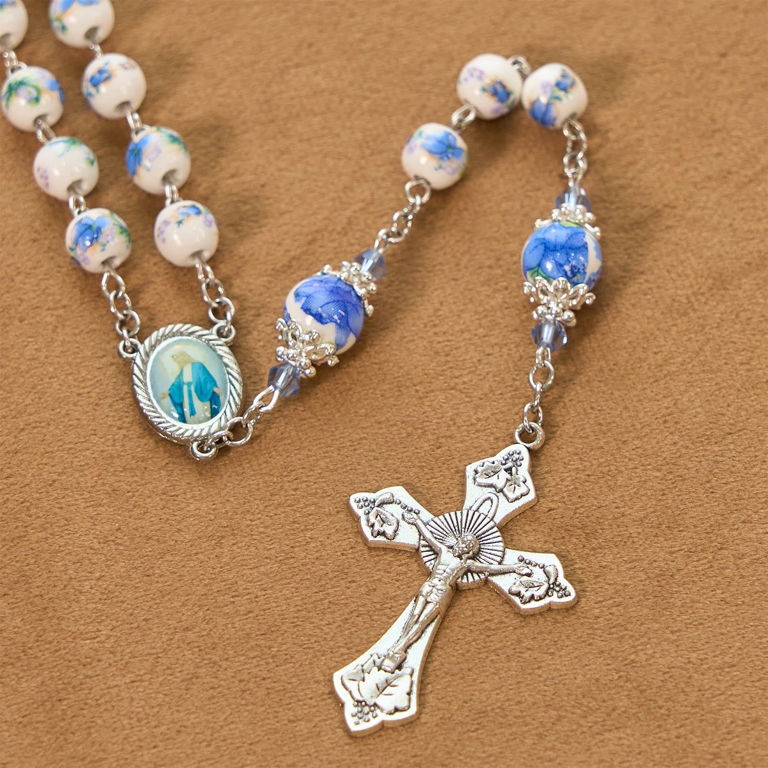 christiandiscipleshop Handmade Floral Lily of the Vally Beads Rosary: Divine Peace Gem