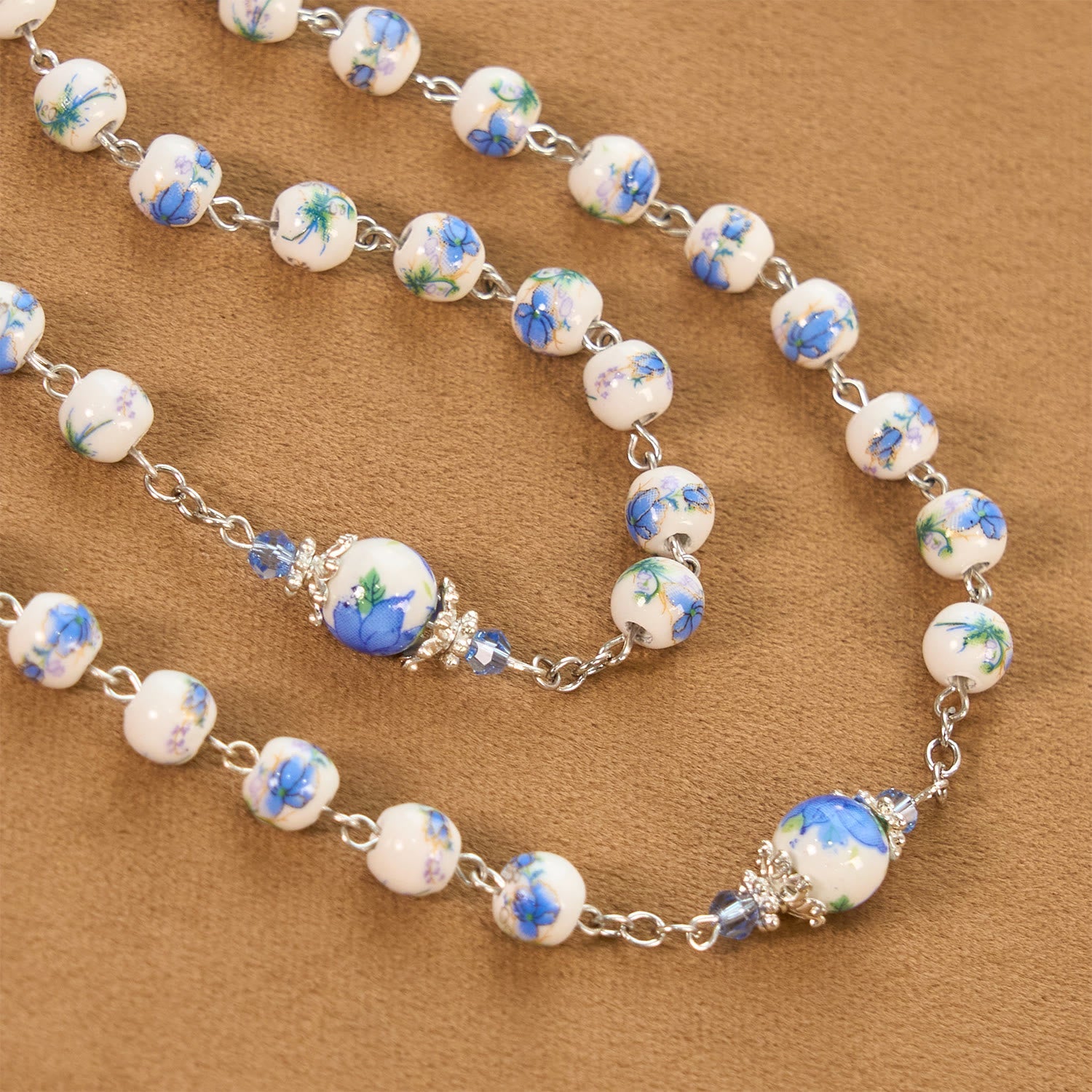 christiandiscipleshop Handmade Floral Lily of the Vally Beads Rosary: Divine Peace Gem