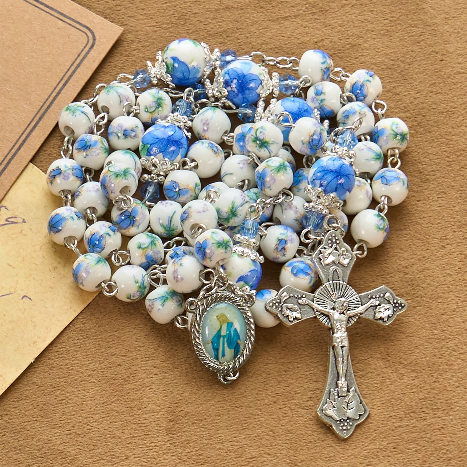 christiandiscipleshop Handmade Floral Lily of the Vally Beads Rosary: Divine Peace Gem
