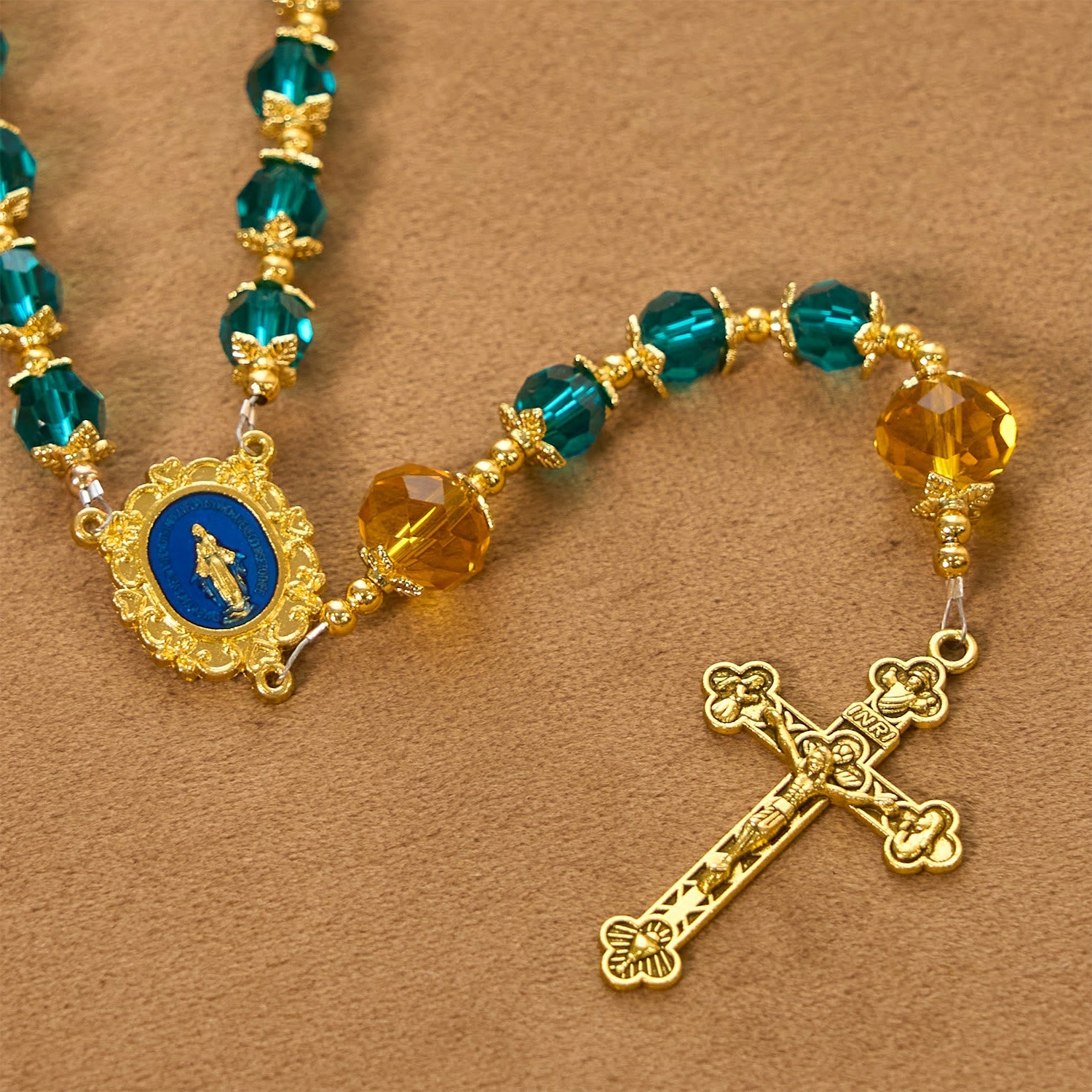 christiandiscipleshop Handmade Peacock Blue Crystal Beads Rosary: A Divine Delight for Holy Prayer