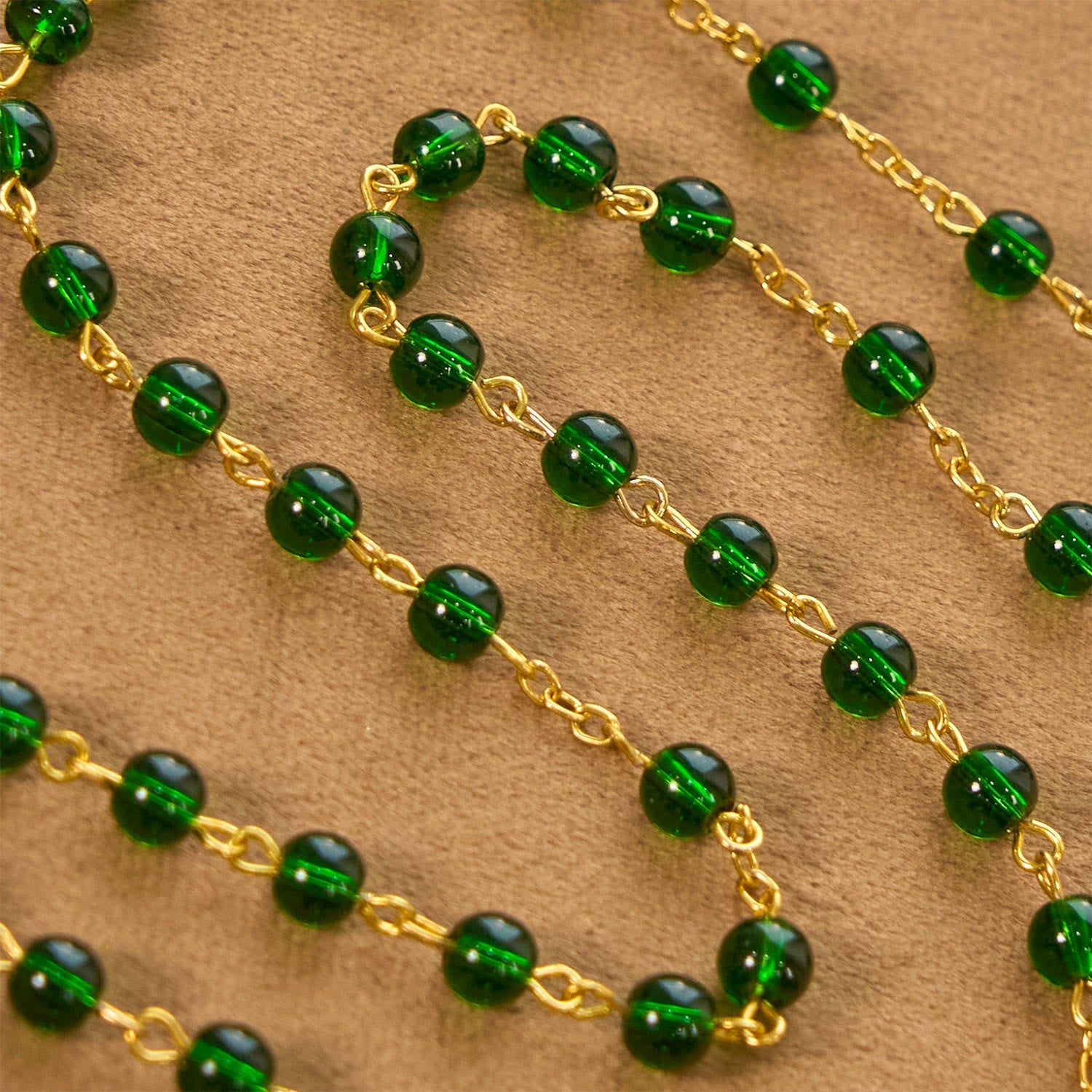 FREE Today: Vintage Green Glass Bead Rosary with Virgin Mary and Crucifix: Faith - Filled Heirloom