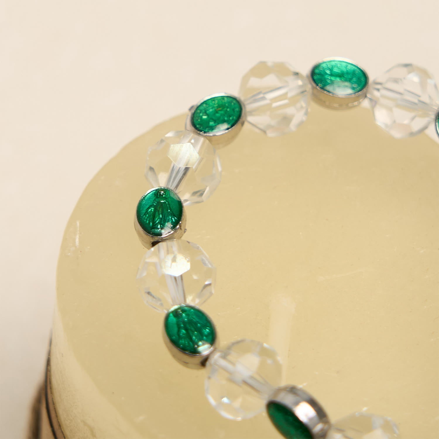 Christiandiscipleshop Clear Crystal Bracelet with Our Lady Pendant: Exclusive Sign of Faith and Blessing