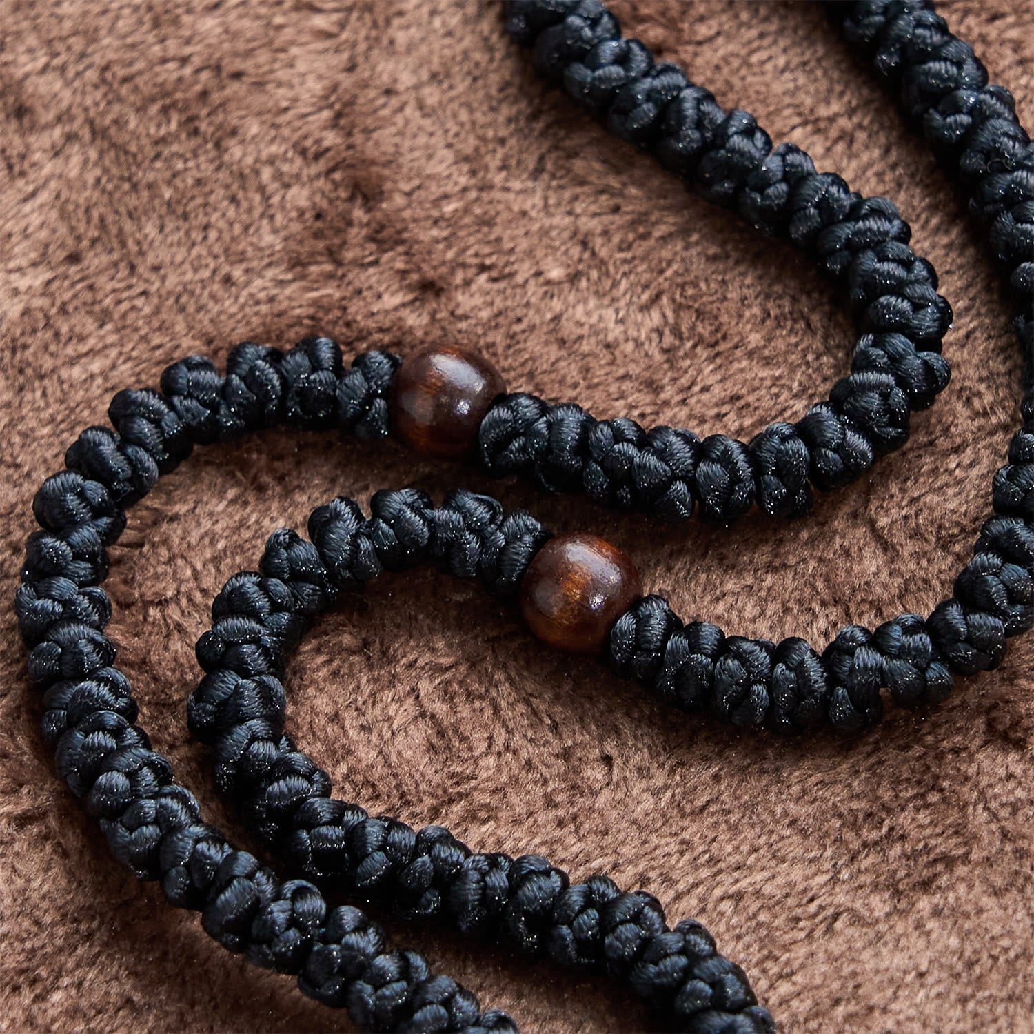 FREE Today: Blue & Black Cross Orthodox 100 Blessing Knots String Necklace: Cherished Symbol of Holy Blessing
