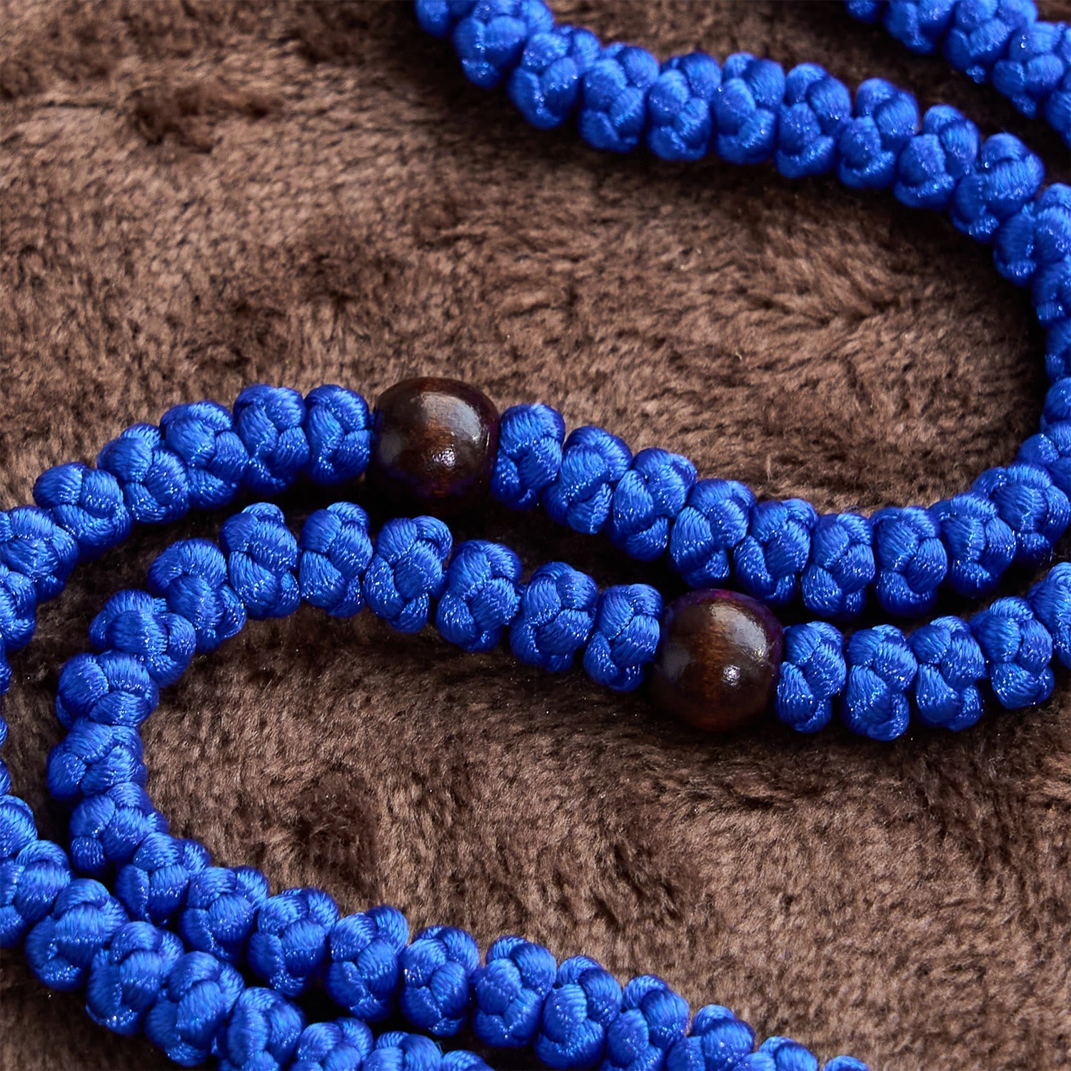 FREE Today: Blue & Black Cross Orthodox 100 Blessing Knots String Necklace: Cherished Symbol of Holy Blessing