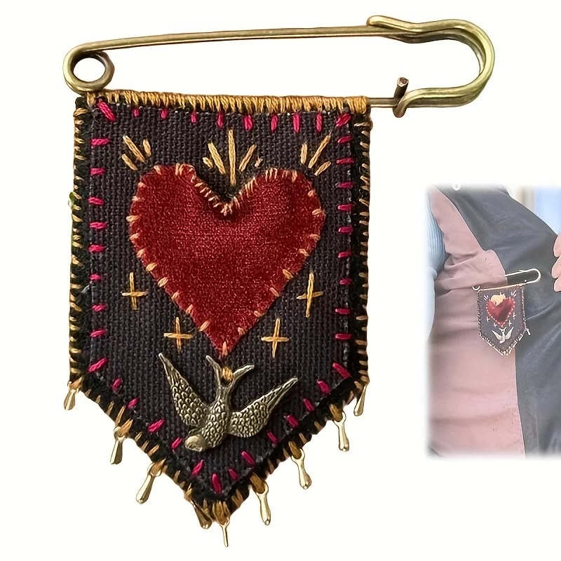 christiandiscipleshop Hand-Embroidered Hope Protection Pocket Brooch
