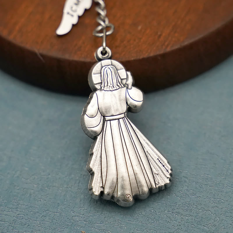 Christiandiscipleshop Exquisite Enamel - Inlaid Jesus & Divine Mercy Keychain: Reminder of God's Love