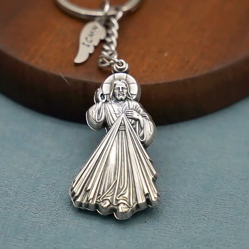 Christiandiscipleshop Exquisite Enamel - Inlaid Jesus & Divine Mercy Keychain: Reminder of God's Love