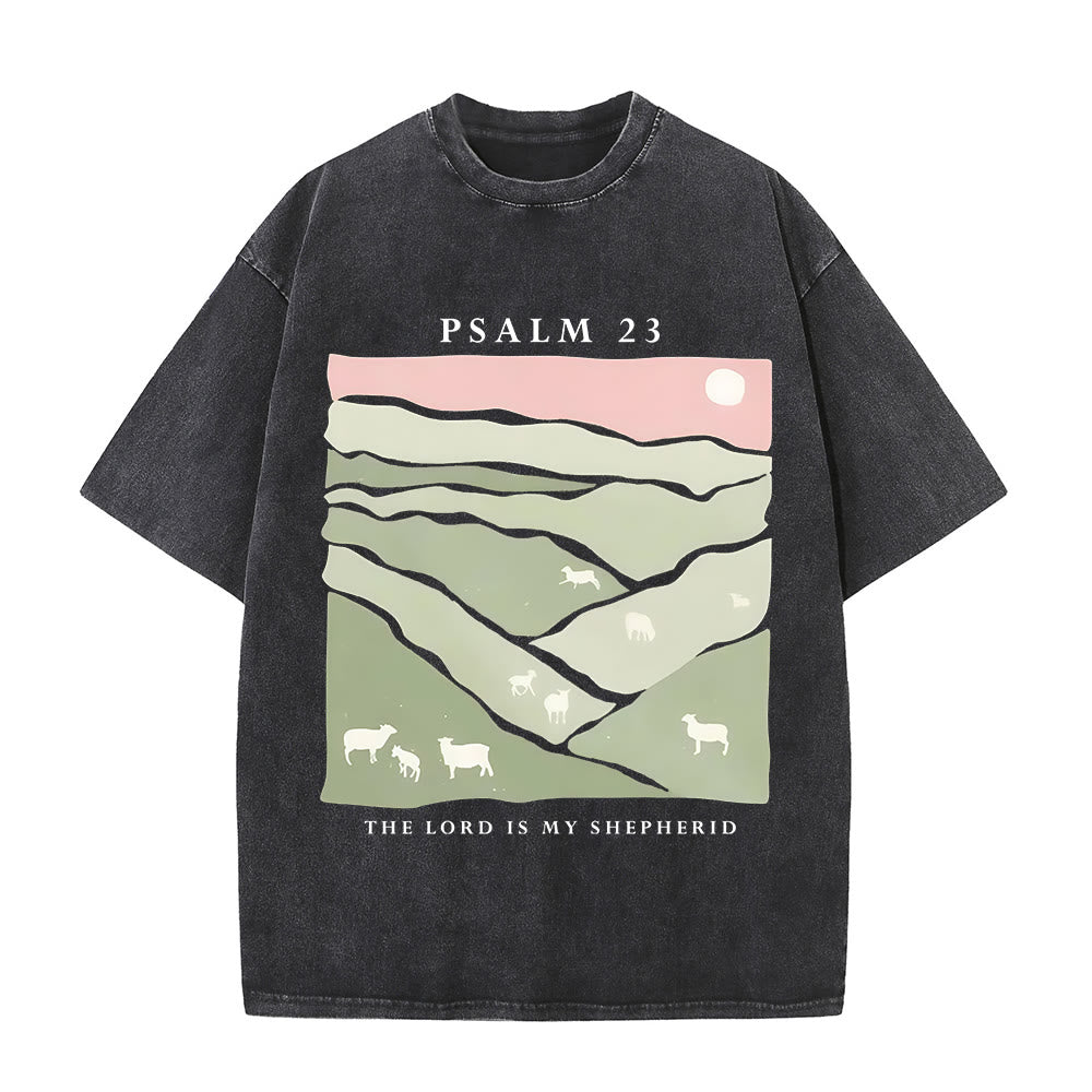 christiandiscipleshop The Lord Is My Shepherd Christian Unisex Washed T-Shirt