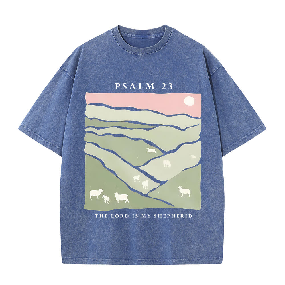 christiandiscipleshop The Lord Is My Shepherd Christian Unisex Washed T-Shirt