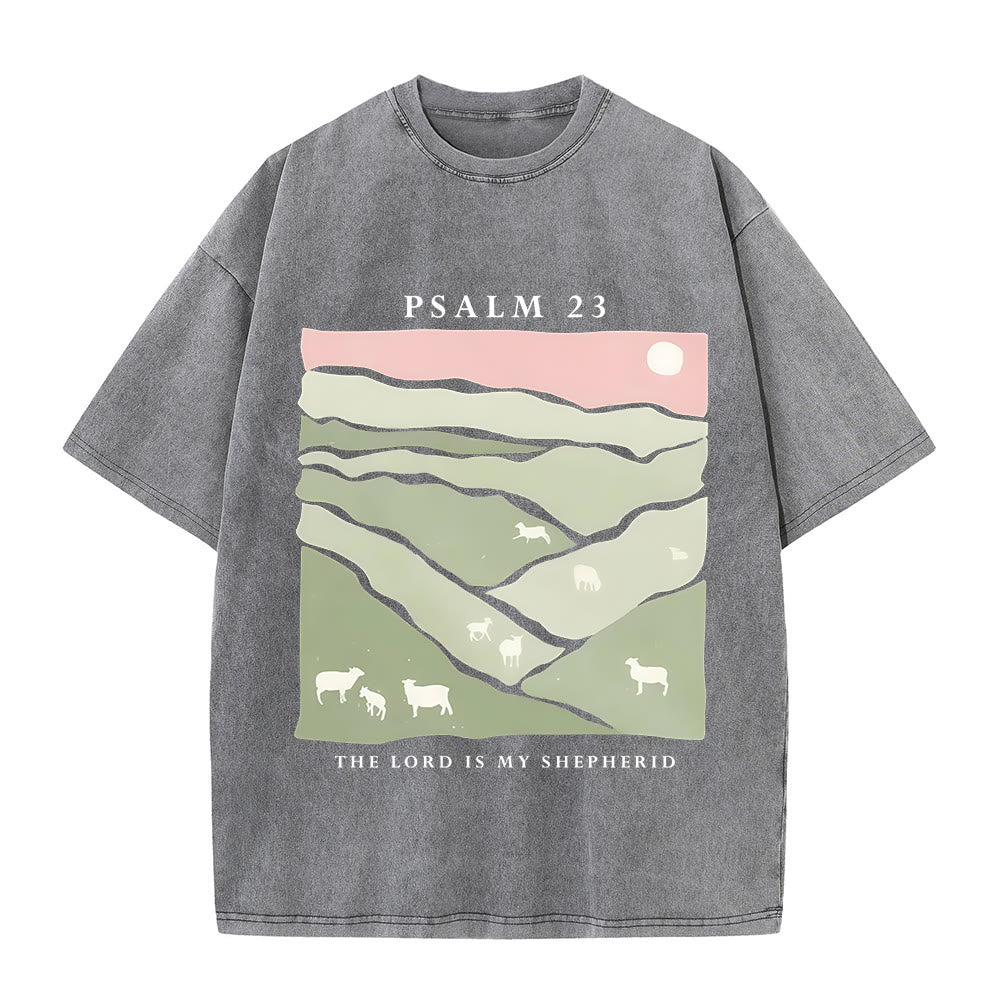 christiandiscipleshop The Lord Is My Shepherd Christian Unisex Washed T-Shirt