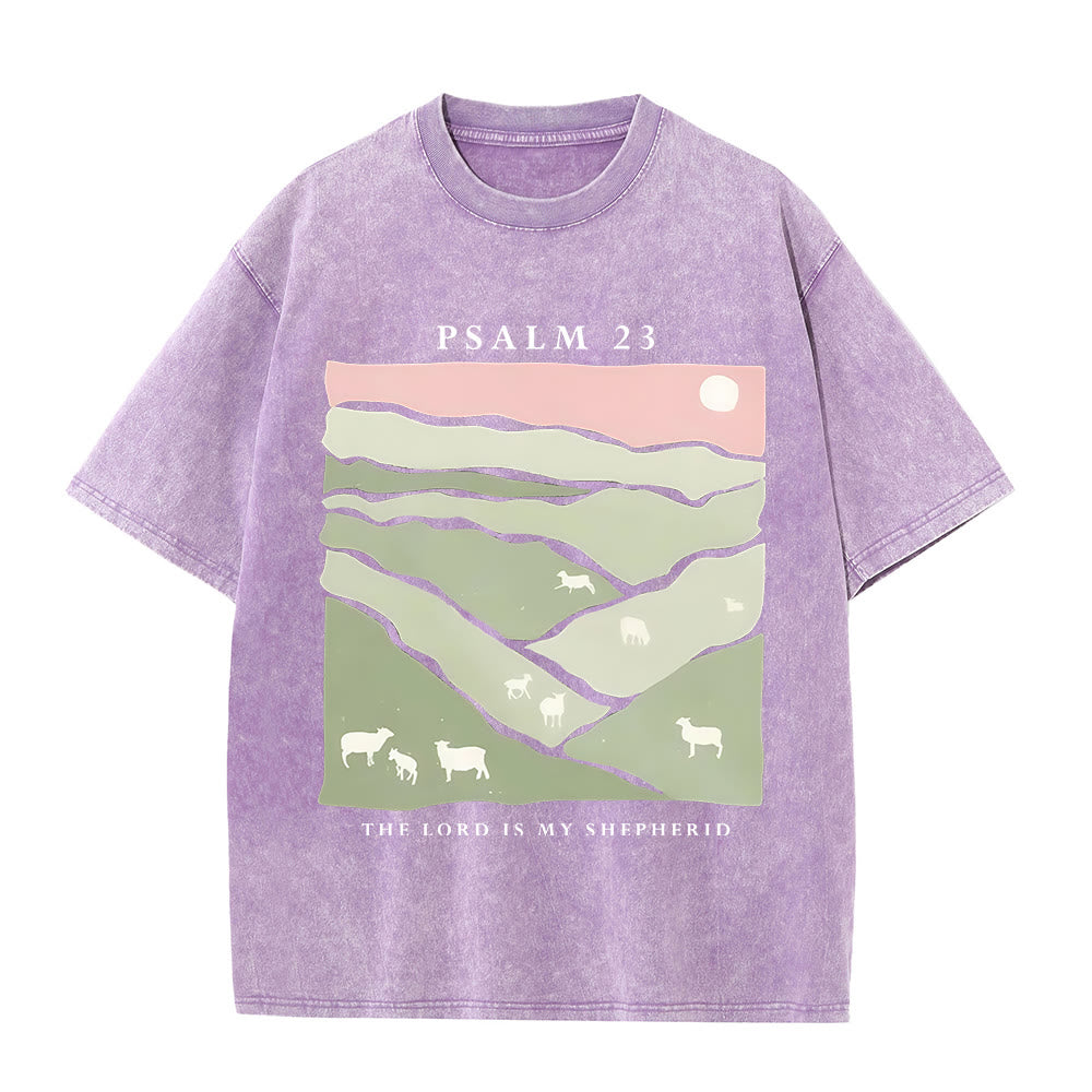 christiandiscipleshop The Lord Is My Shepherd Christian Unisex Washed T-Shirt