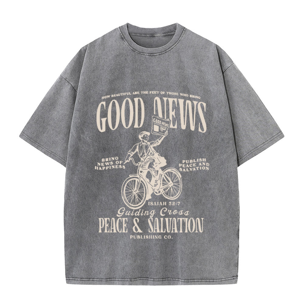 Christiandiscipleshop Good News Christian Unisex Washed T-Shirt