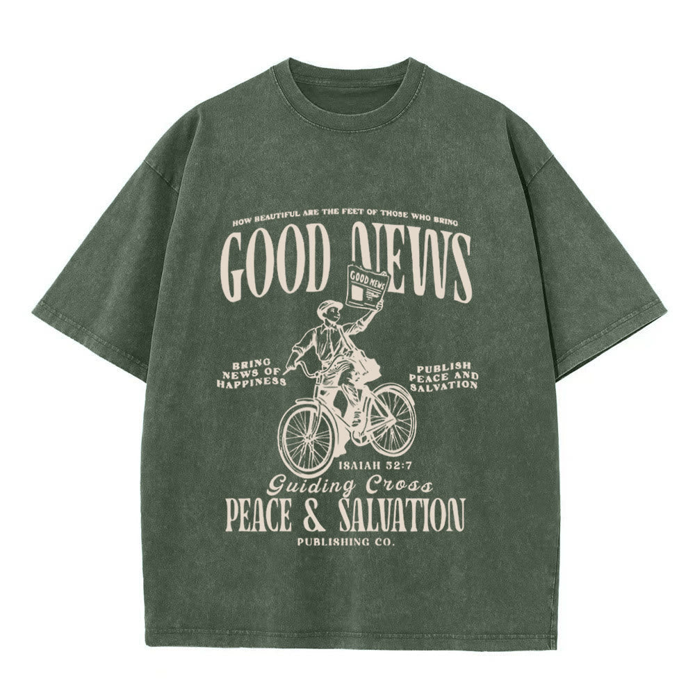 Christiandiscipleshop Good News Christian Unisex Washed T-Shirt