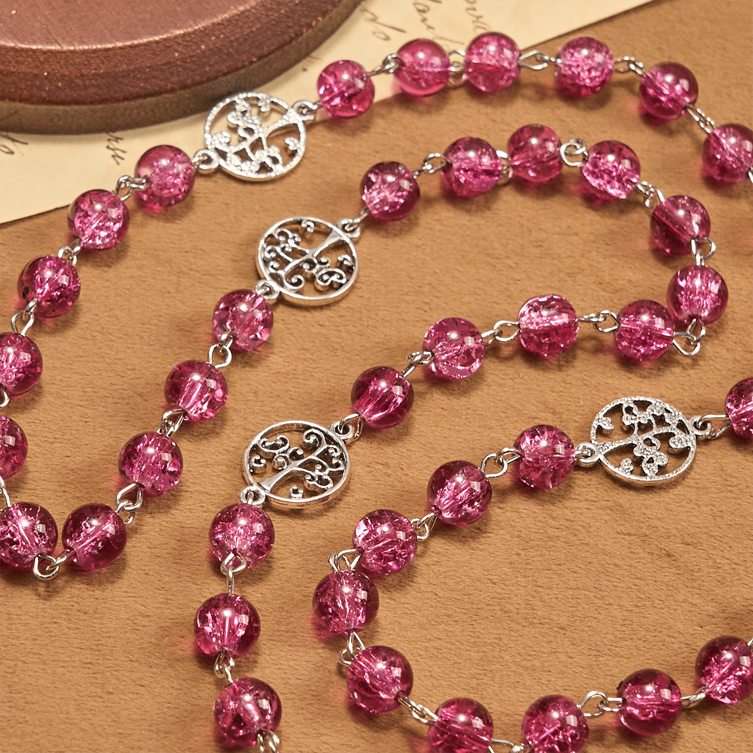 FREE Today: Pink Glass Rosary Adorned with Our Lady of Guadalupe: A Love - Filled Blessing