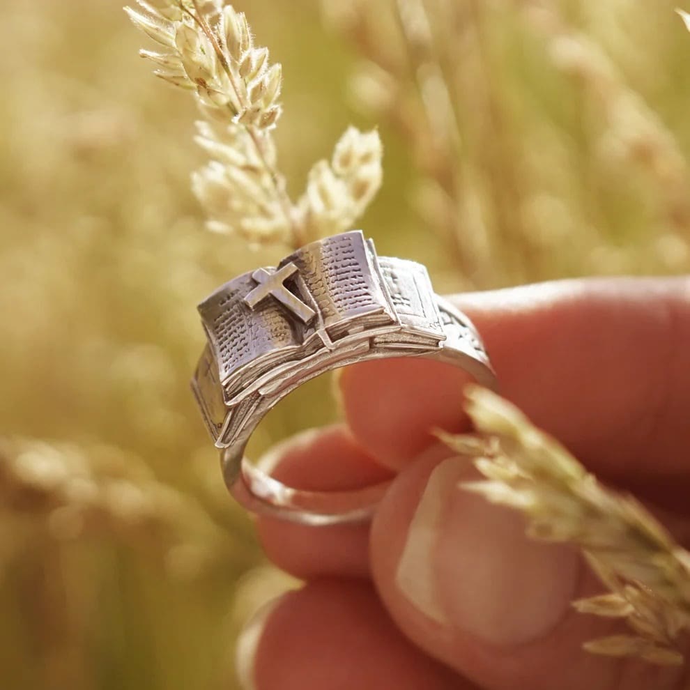 Christianartworkshop Bible Ring with Cross: A Sacred Companion of Faith