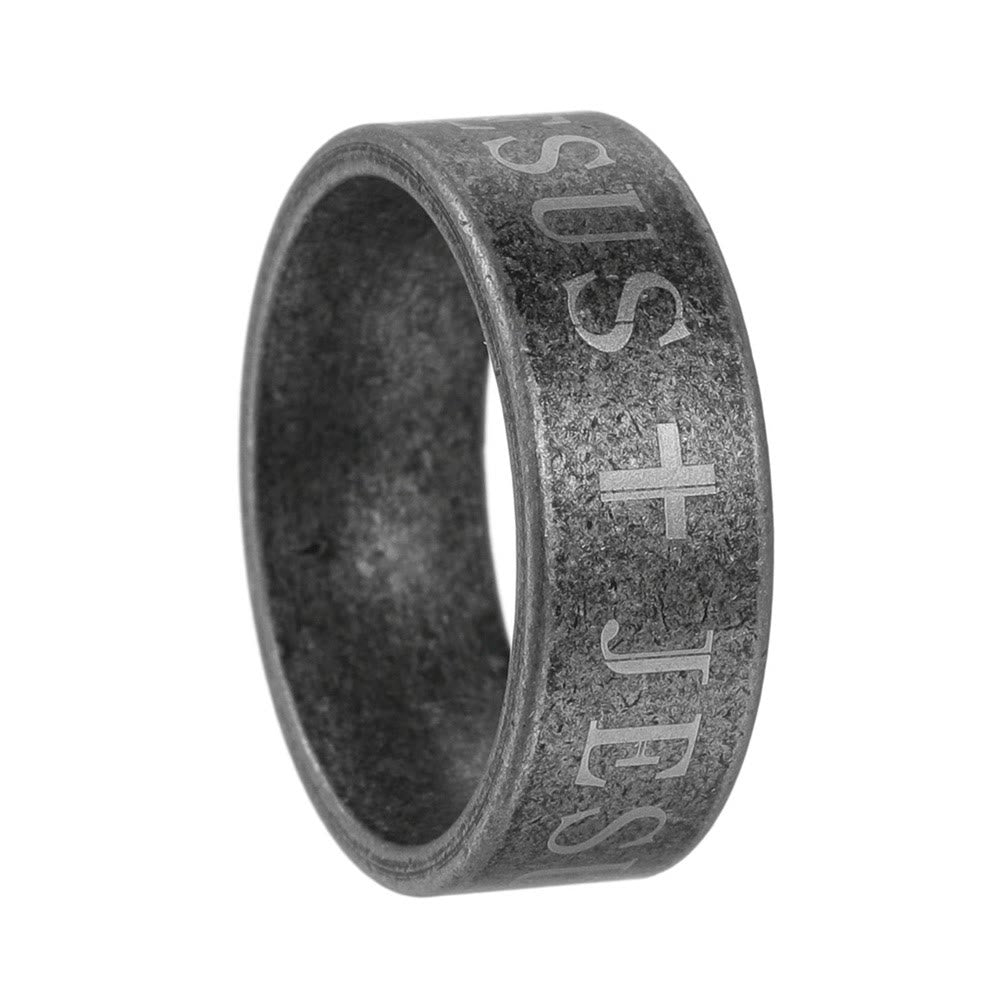 christiandiscipleshop Minimalist 925 Silver Jesus & Cross Ring : Subtle Symbol of Faith