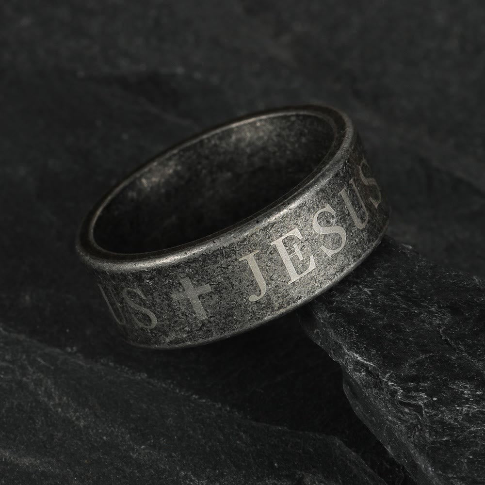 christiandiscipleshop Minimalist 925 Silver Jesus & Cross Ring : Subtle Symbol of Faith