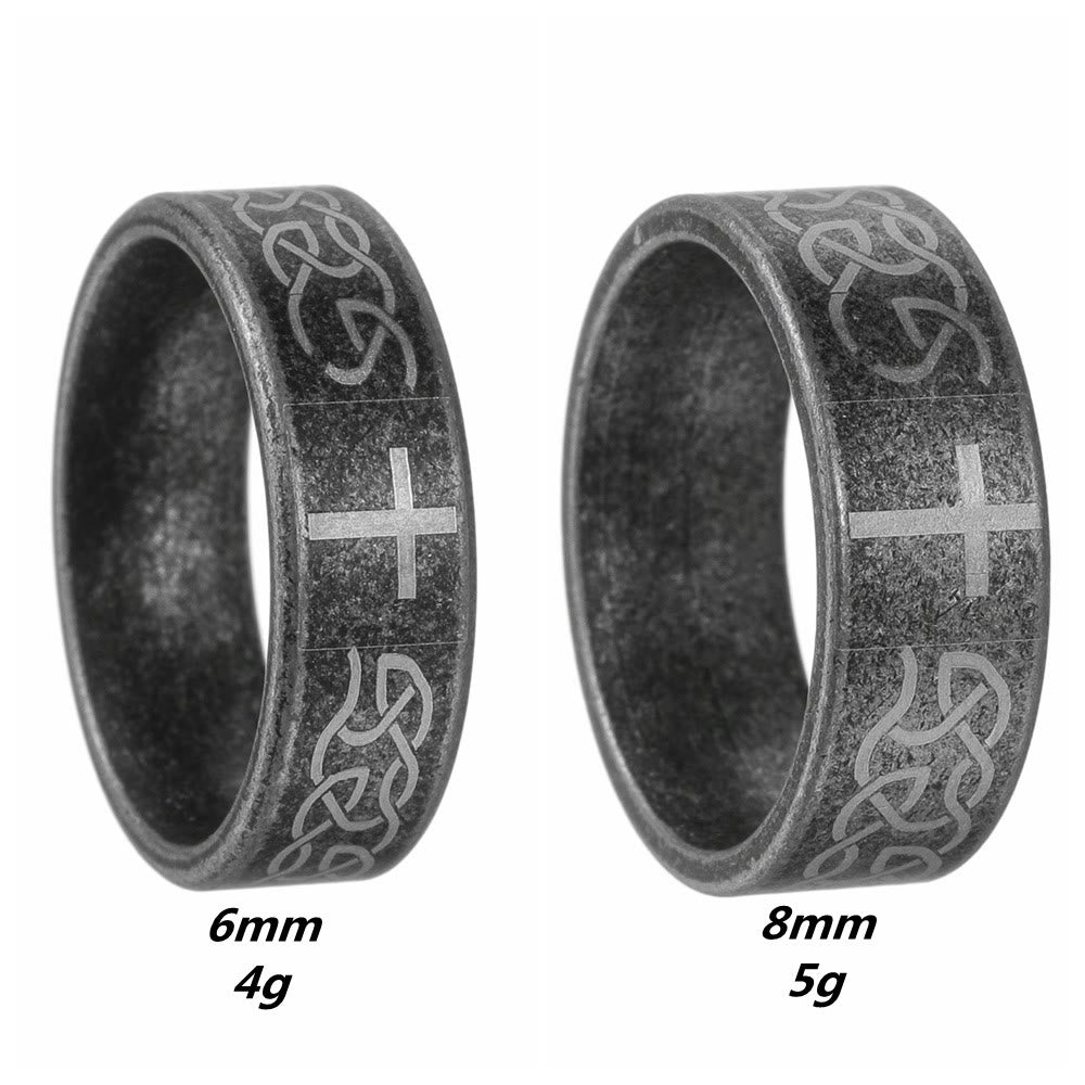 Christianartworkshop Artisanal Aged 925 Silver Ring with Celtic Knot & Cross: Expression of Faithful Identity