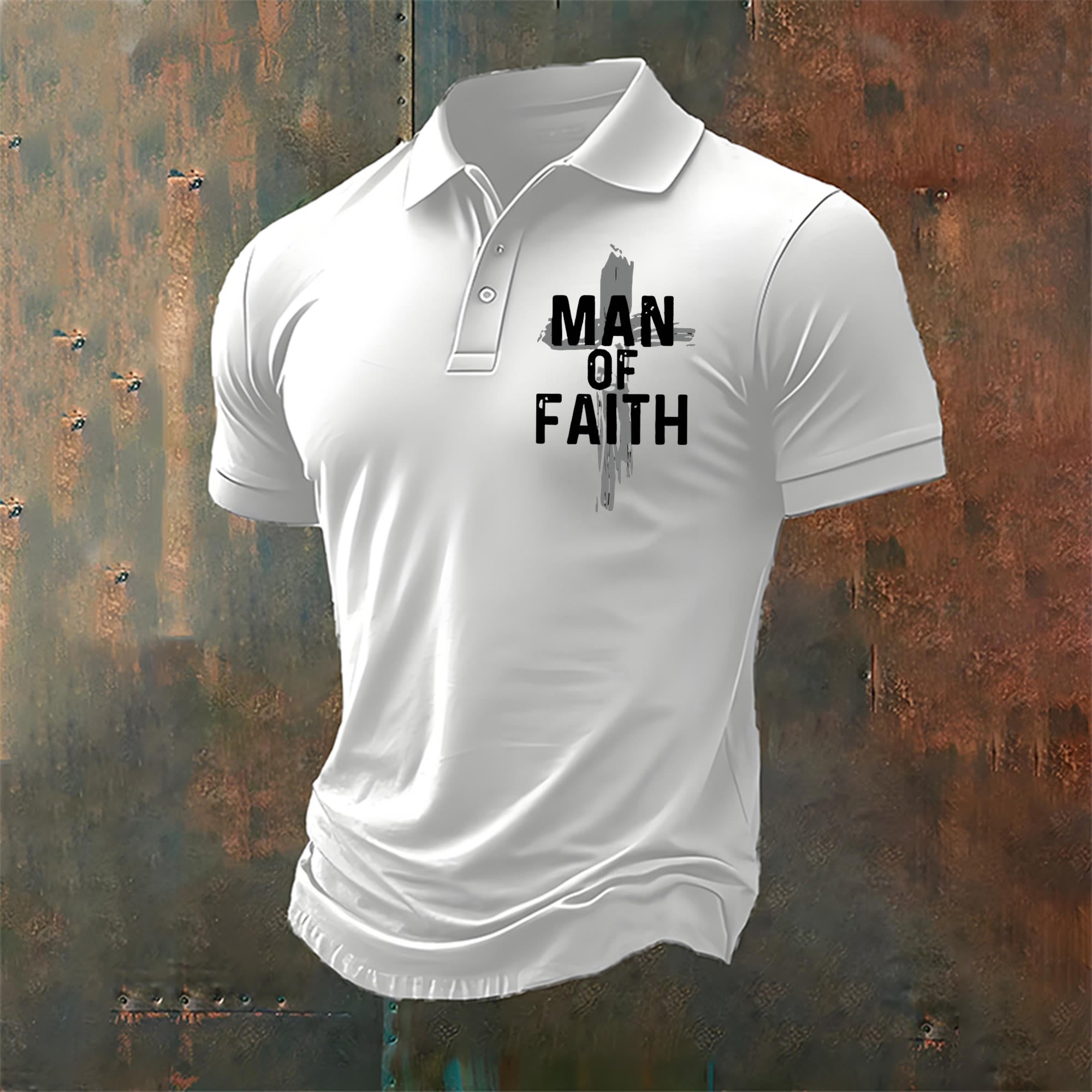christiandiscipleshop Man of Faith Christian Casual Polo Shirt