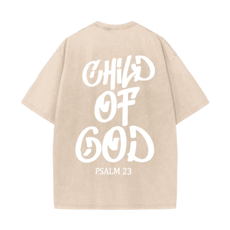 Christianartworkshop Chic Spiritual Child of God Psalm 23 Unisex Washed T-Shirt