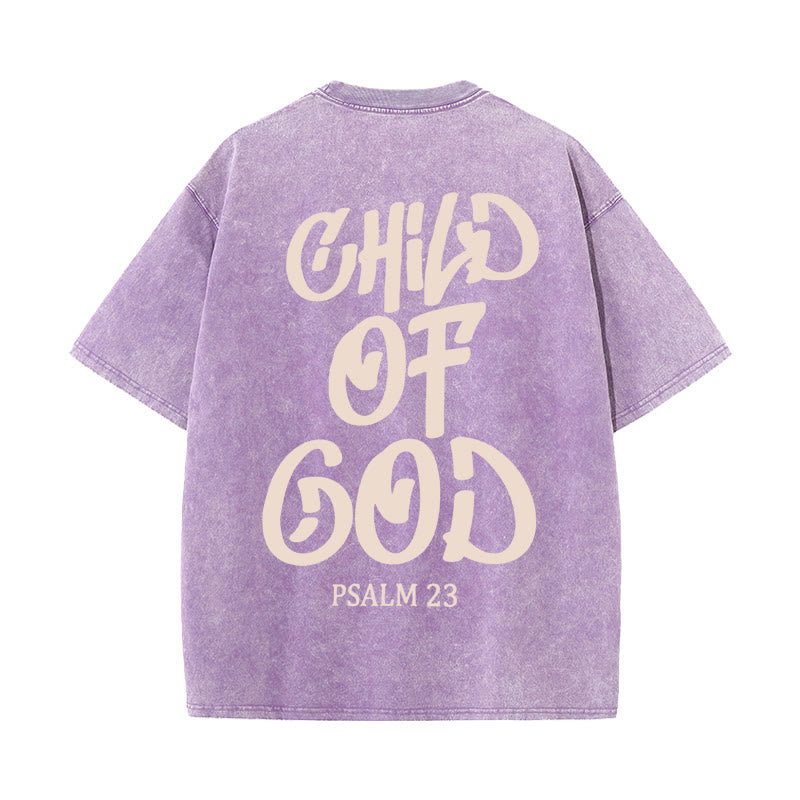Christianartworkshop Chic Spiritual Child of God Psalm 23 Unisex Washed T-Shirt