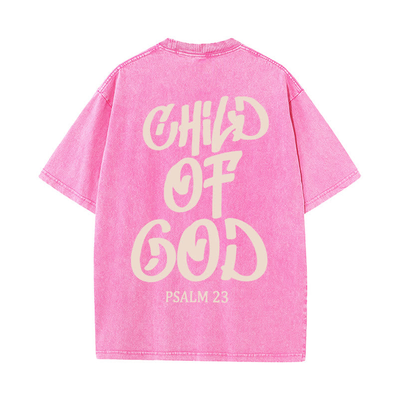 Christianartworkshop Chic Spiritual Child of God Psalm 23 Unisex Washed T-Shirt