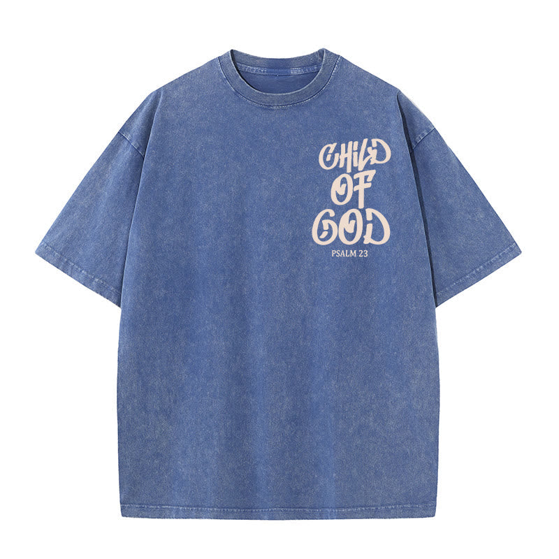 Christianartworkshop Chic Spiritual Child of God Psalm 23 Unisex Washed T-Shirt