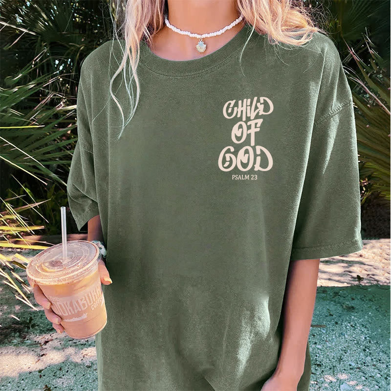 Christianartworkshop Chic Spiritual Child of God Psalm 23 Unisex Washed T-Shirt